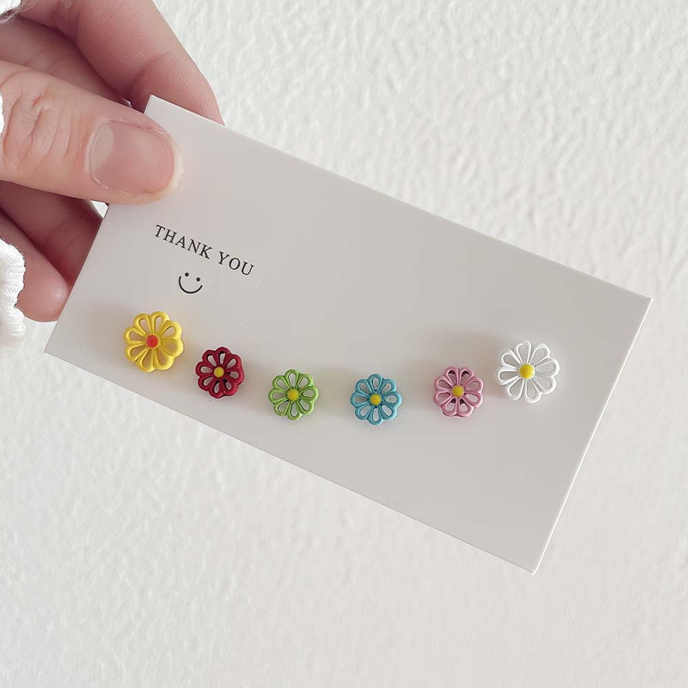 Wholesale s925 Silver Needle Color Bear Button Heart Three-piece Set Earrings