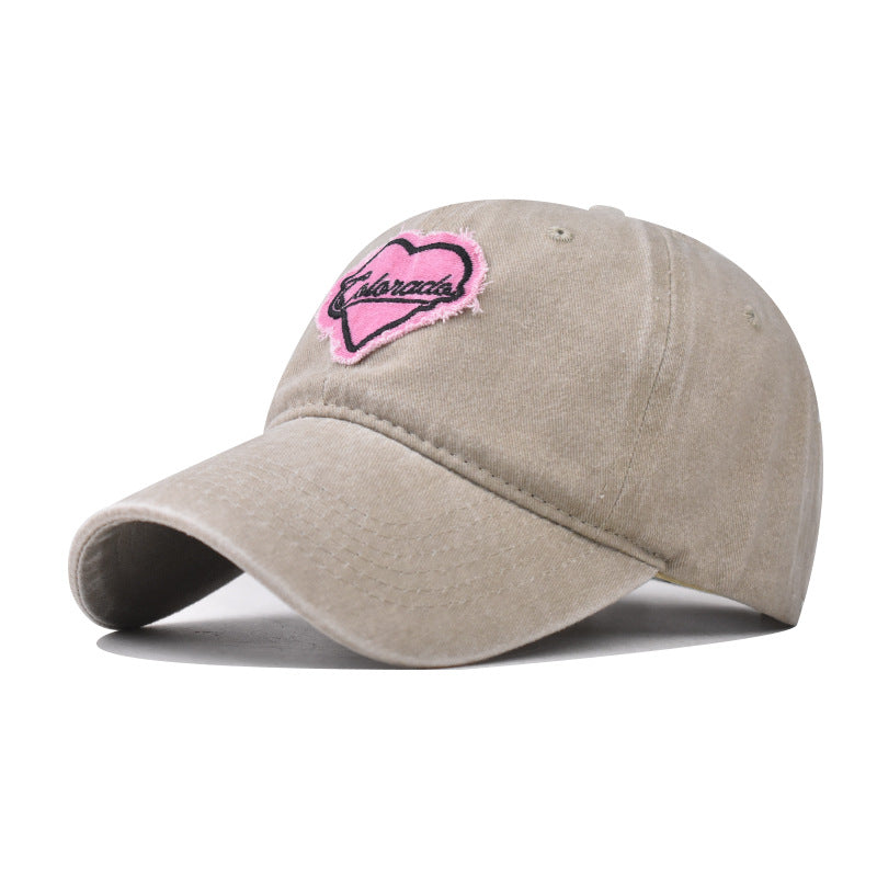 Wholesale Valentine's Day Pink Love Cotton Embroidered Baseball Hat