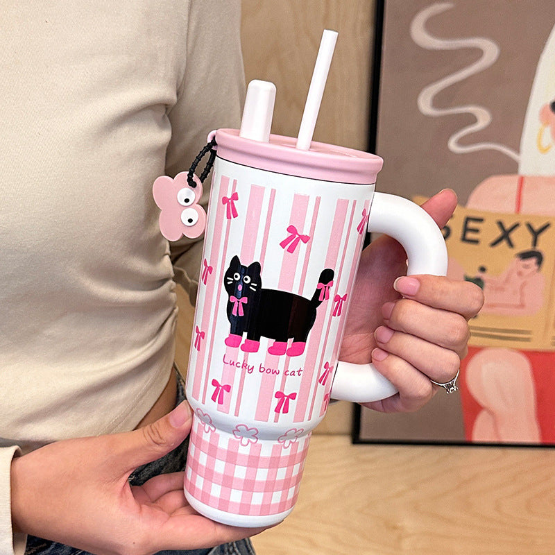 Wholesale 316 stainless steel large capacity high value portable cartoon thermos cup