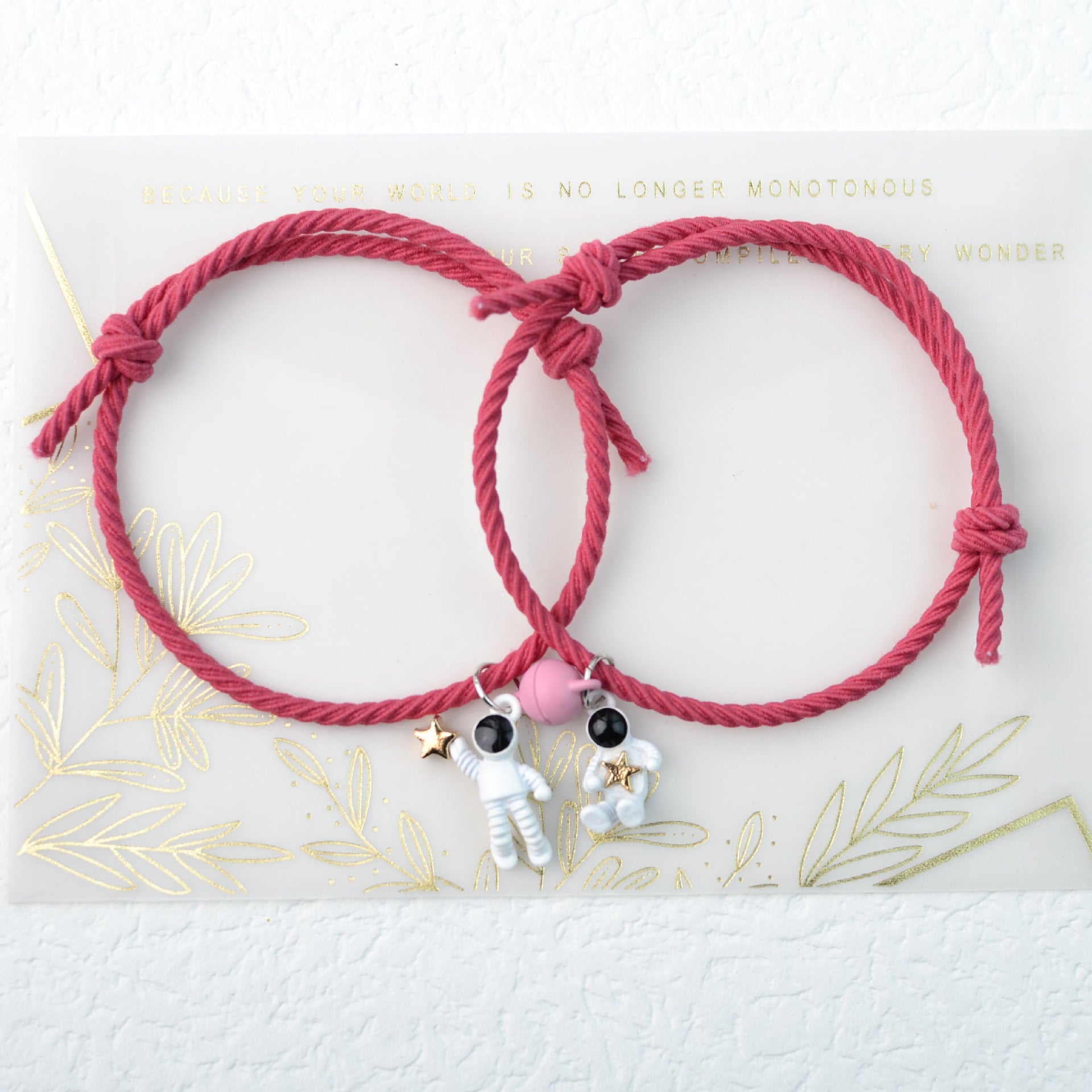 Wholesale Astronaut Can Reach the Stars Elastic String Couple Bracelet