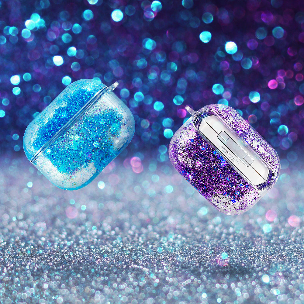 Wholesale Plastic Liquid Quicksand Earphone Case