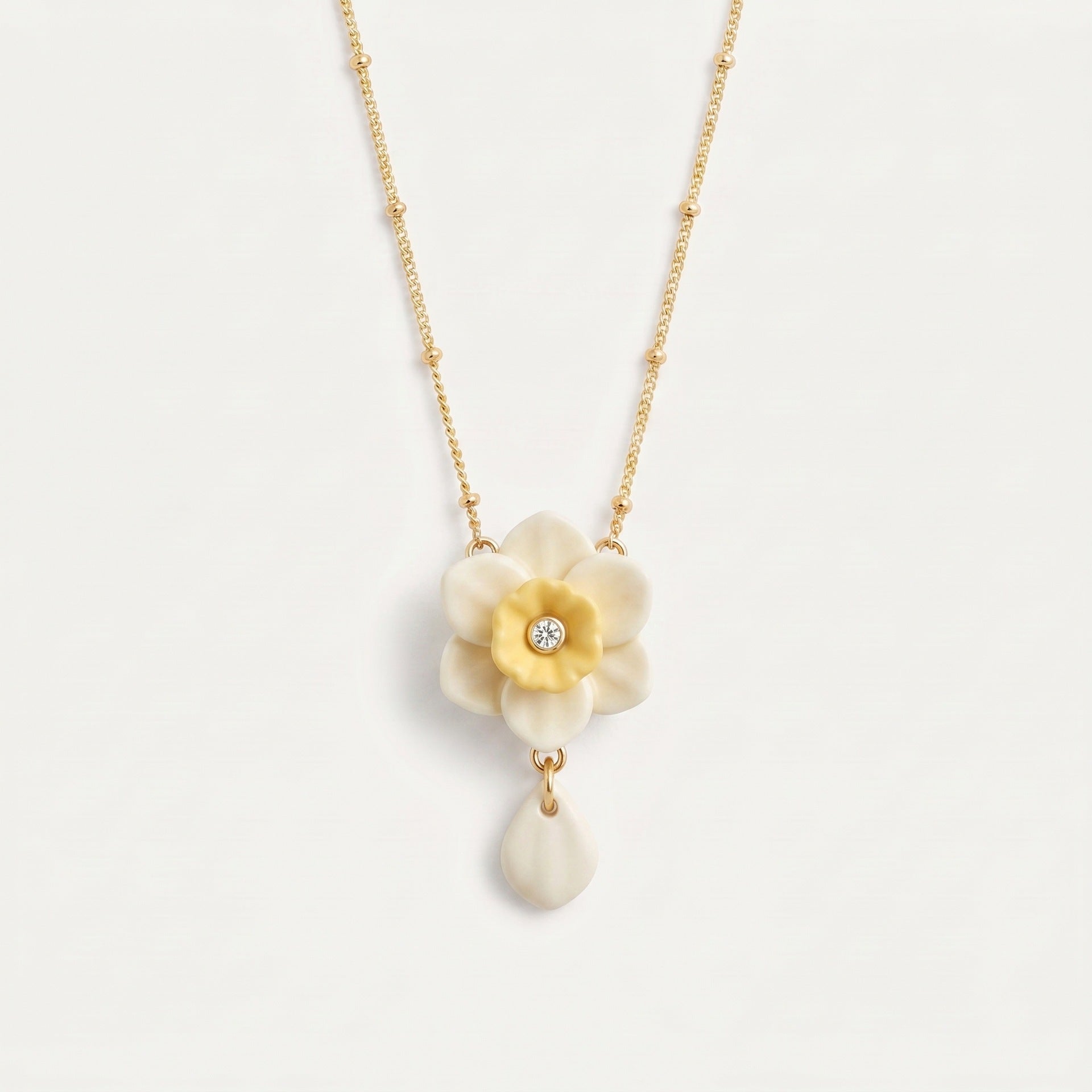 Wholesale Handmade Vintage Layered Flower Necklace With Gold Chain Pink Carnation Gradient Chic Fashion Accessory For Gift And Resale