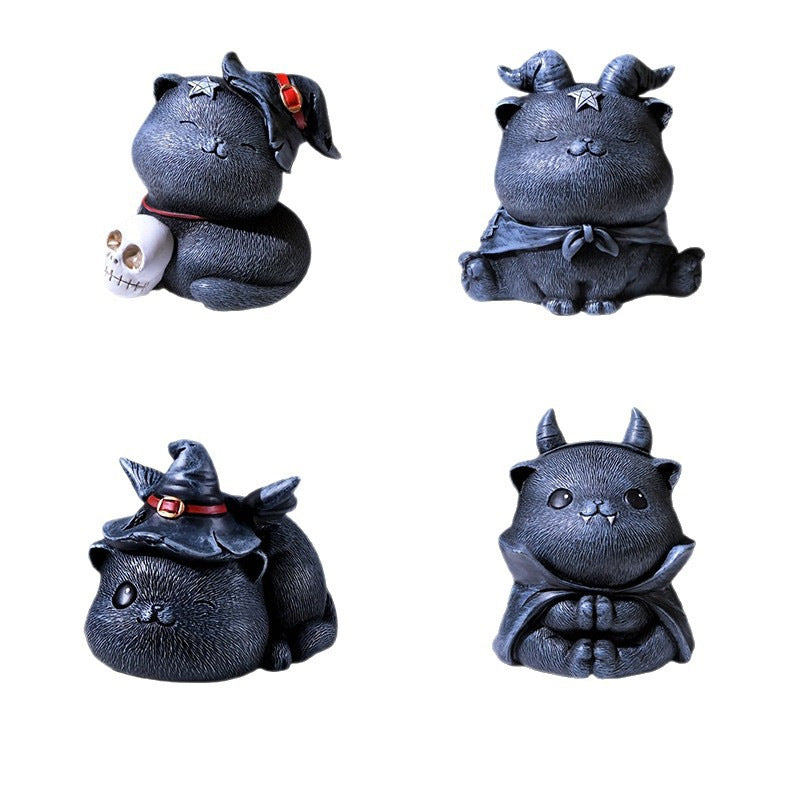 Wholesale  Skeleton Cat Resin Figurine Decorative Accent f