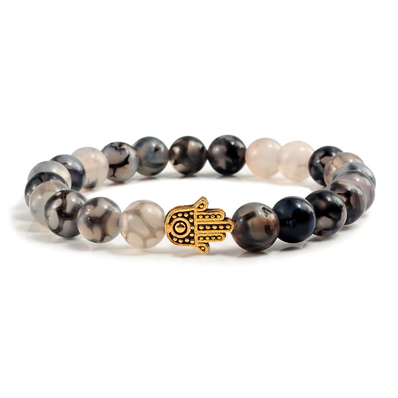 Wholesale elastic line beaded black dragon pattern bracelet alloy
