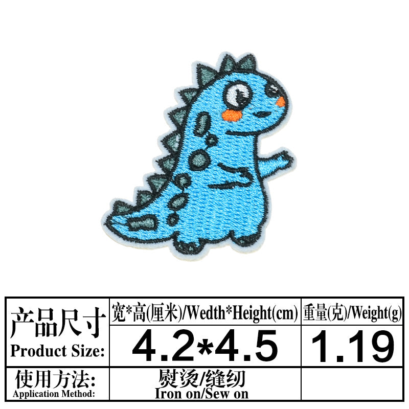 Wholesale Stylish Dinosaur Twill Embroidered Patch Iron On Applique For DIY Clothing And Bag Decoration