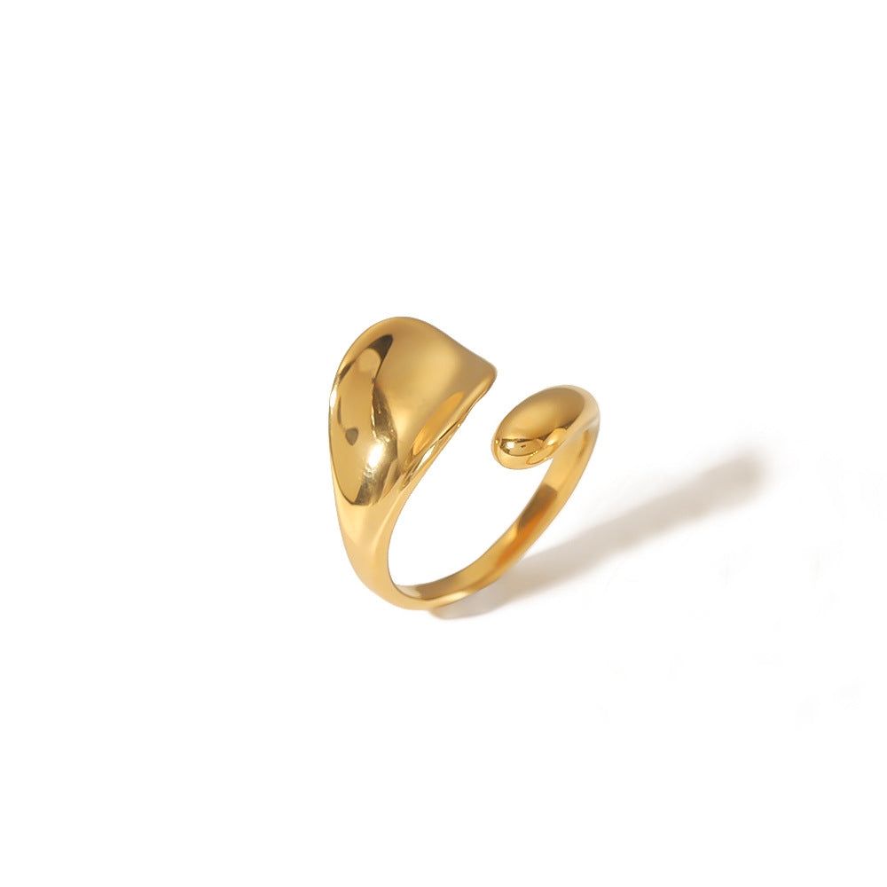 Wholesale 18K Gold Stainless Steel Adjustable Ring with Two Hands