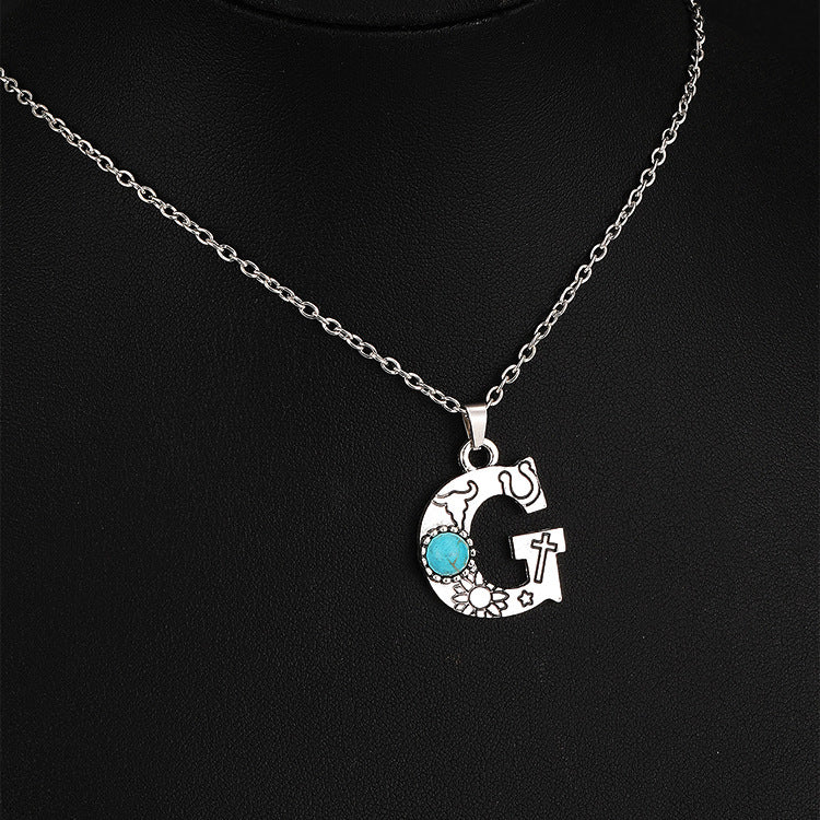 Wholesale Bohemian style English letter necklace