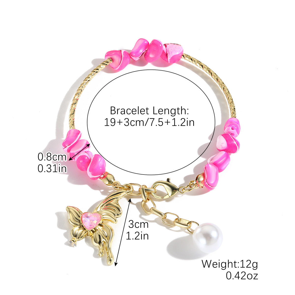 Wholesale Boho Style Pearl White Shell Starfish Pendant Bracelet