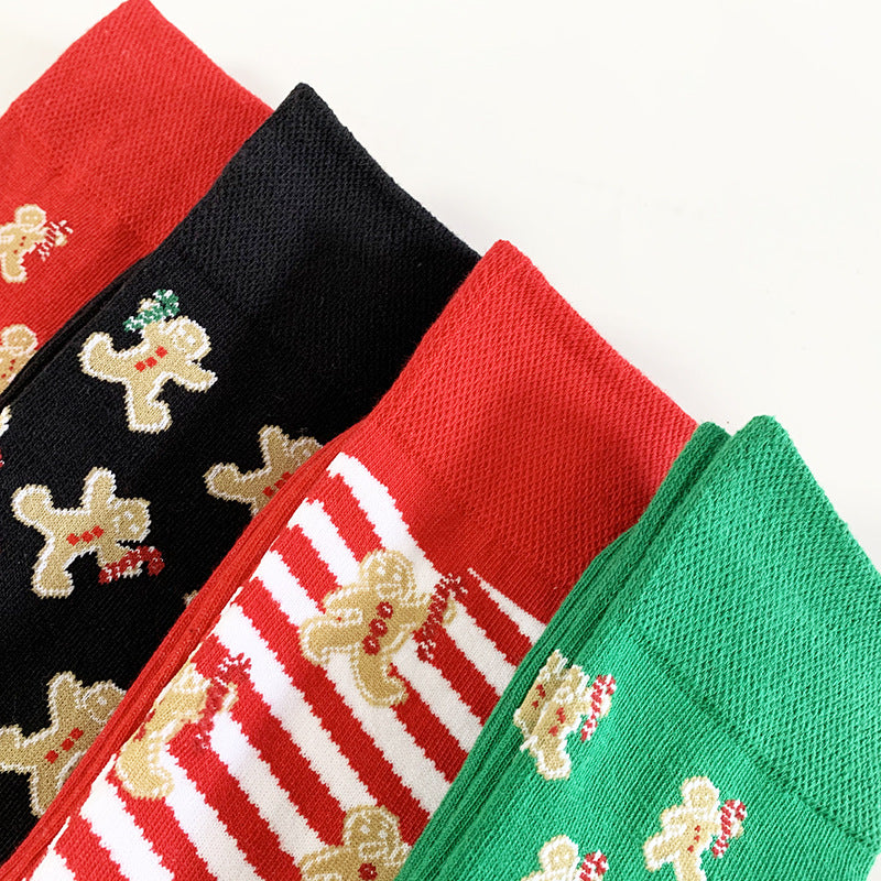 Wholesale European and American Santa Claus Mid Tube Personalized Cotton Reindeer Trendy Socks