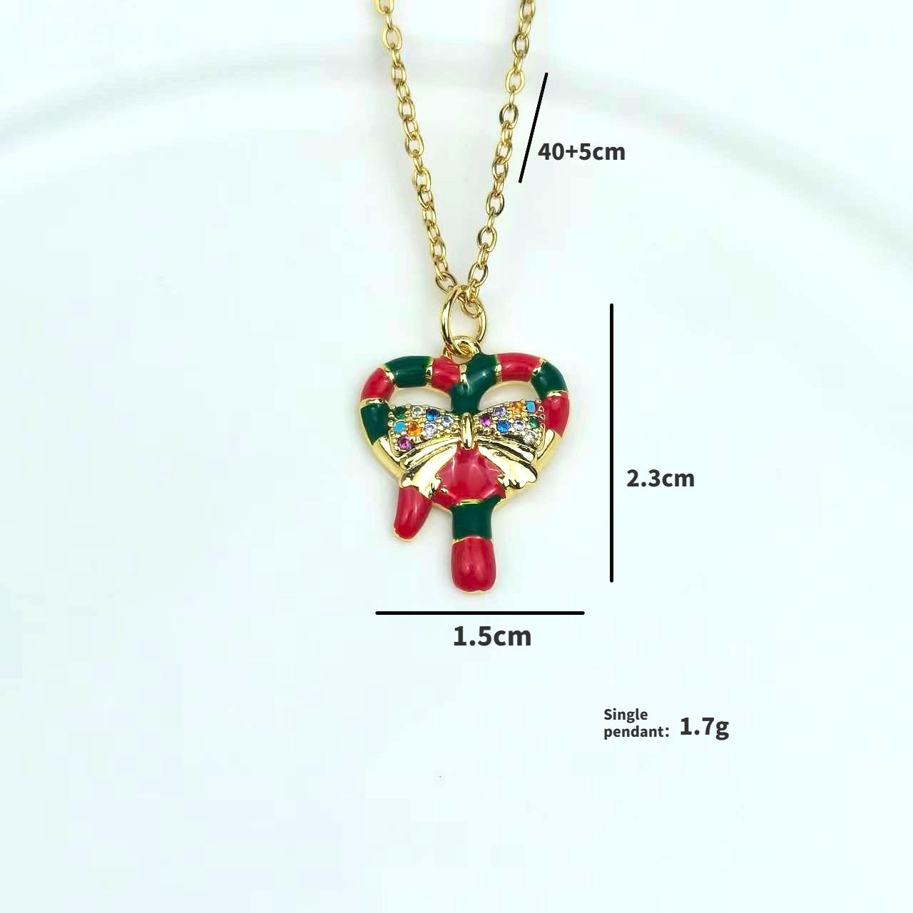 Wholesale Christmas Snowflake Deer Necklace Christmas Wreath Candy Diamond Pendant Necklace