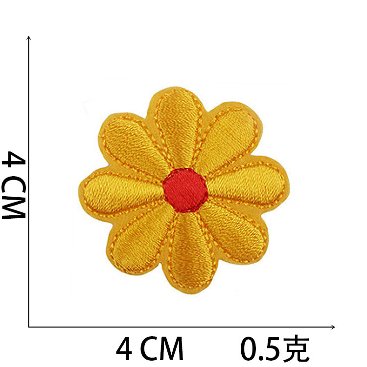 Wholesale Chic Iron On Sunflower Butterfly Embroidery Patches For Clothing DIY Decorative Accent Resale