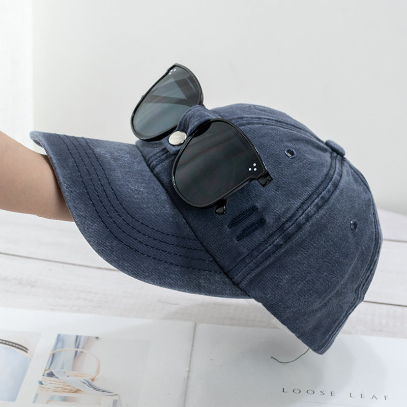 Wholesale Cute Cat Ears Aviator Sunglasses Baseball Hat