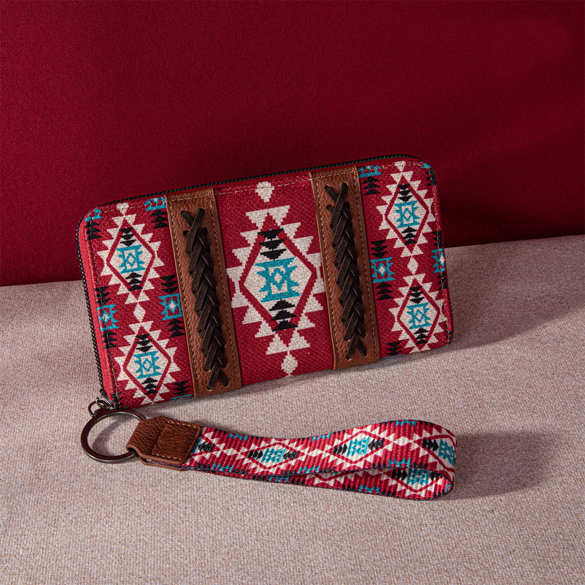 Wholesale Aztec Retro Cotton Linen Bohemian Style Women's Hand Wallet Card Holder