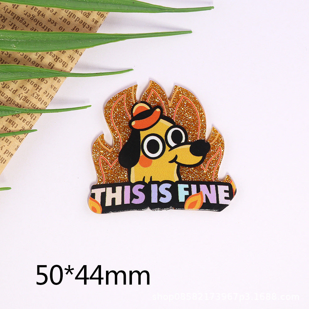 Wholesale 10pcs Cartoon Letters Rainbow Bag Acrylic Cute Things DIY Accessories FlatBack