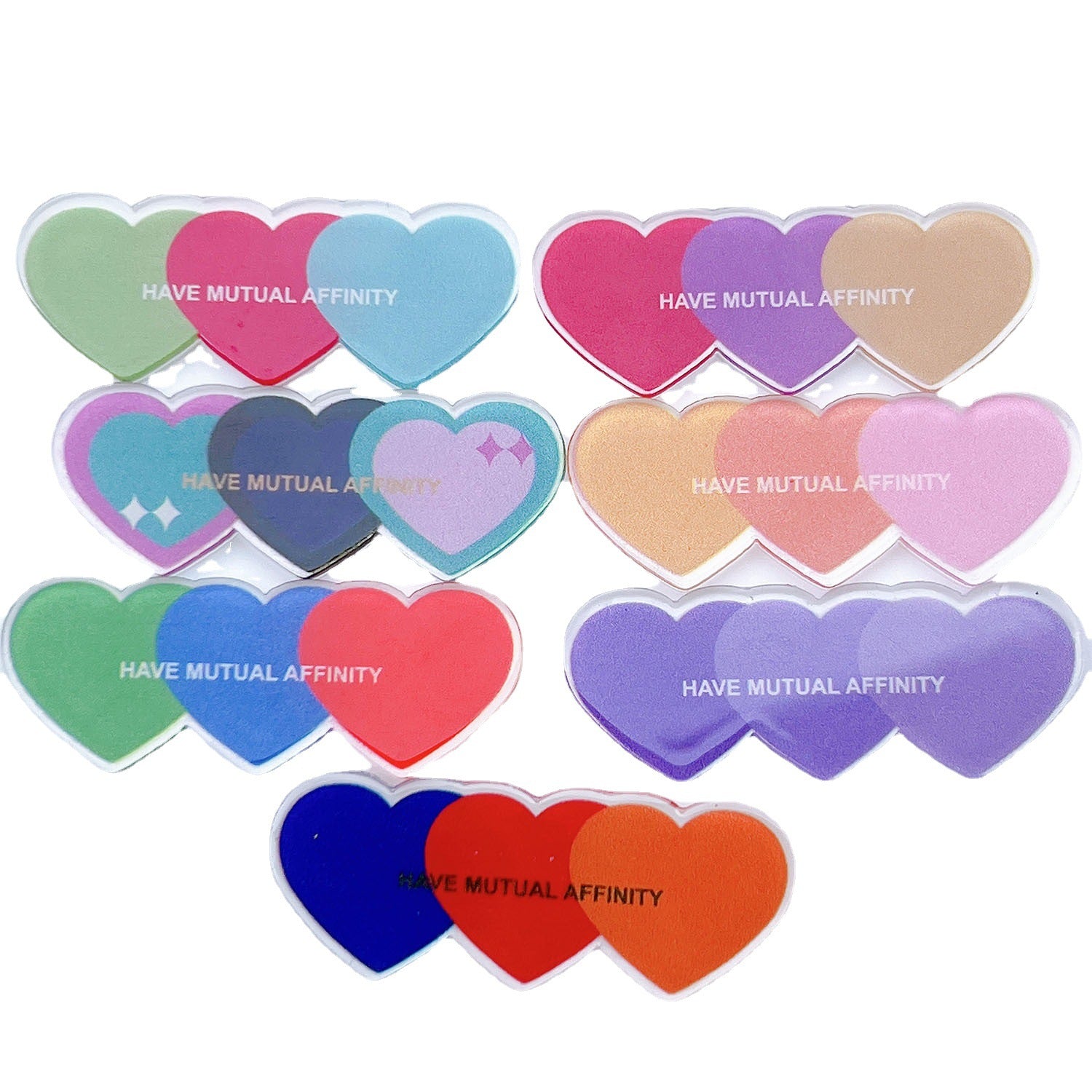 Wholesale 5pcs Acrylic Three Hearts Accessories FlatBack