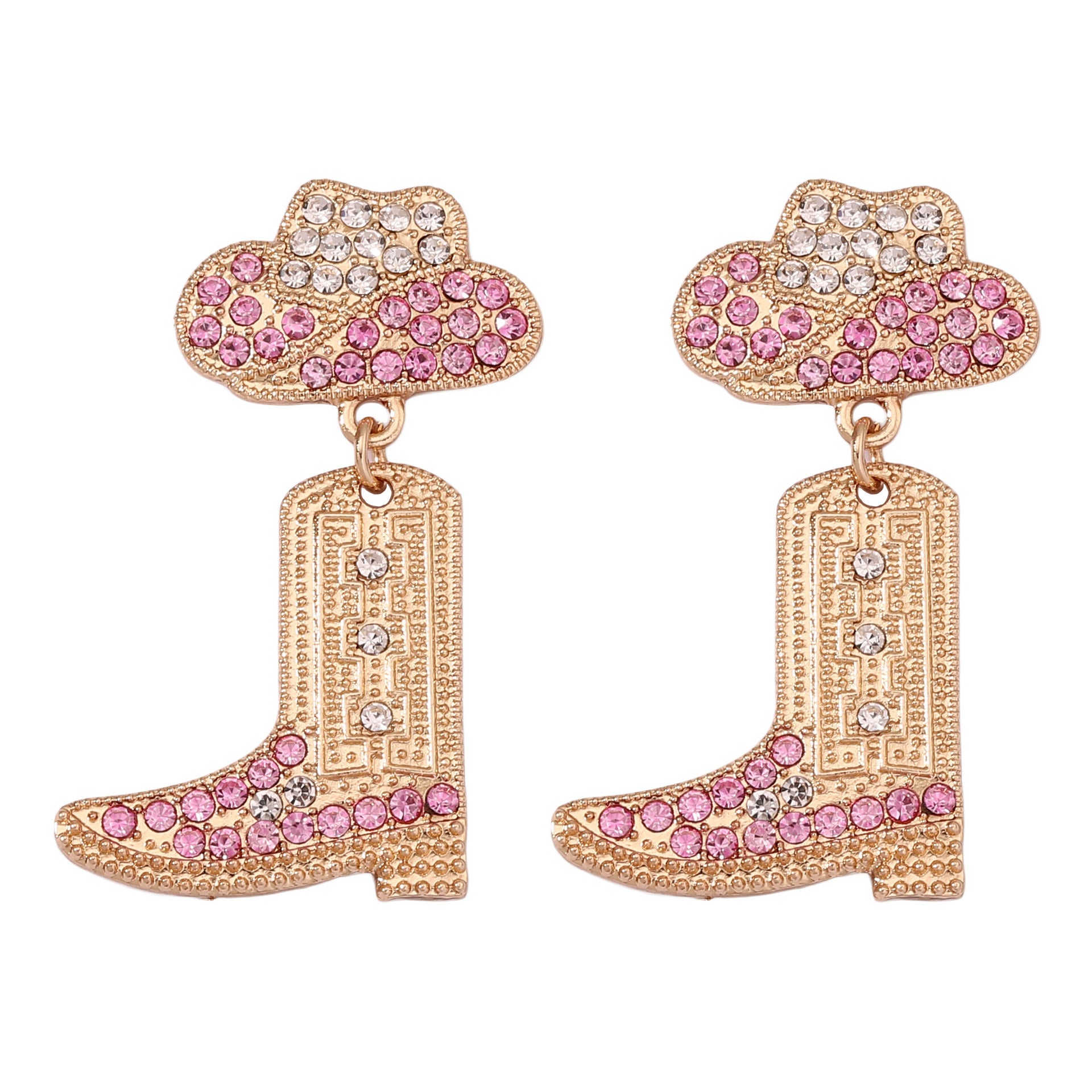 Wholesale Diamond Studded Denim Boots Zinc Alloy Earrings