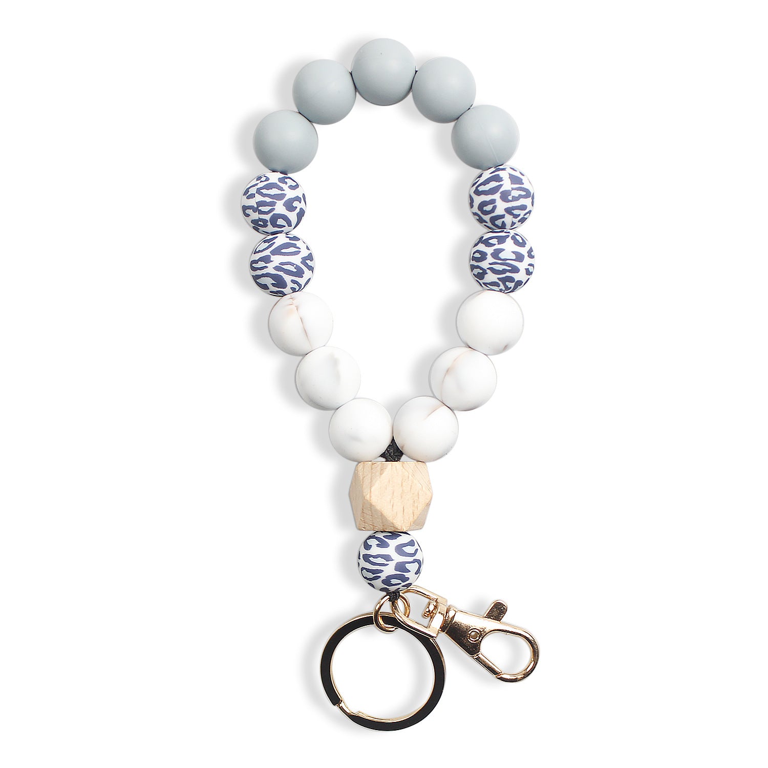 Wholesale Colorful Silicone Leopard Bracelet Keychain