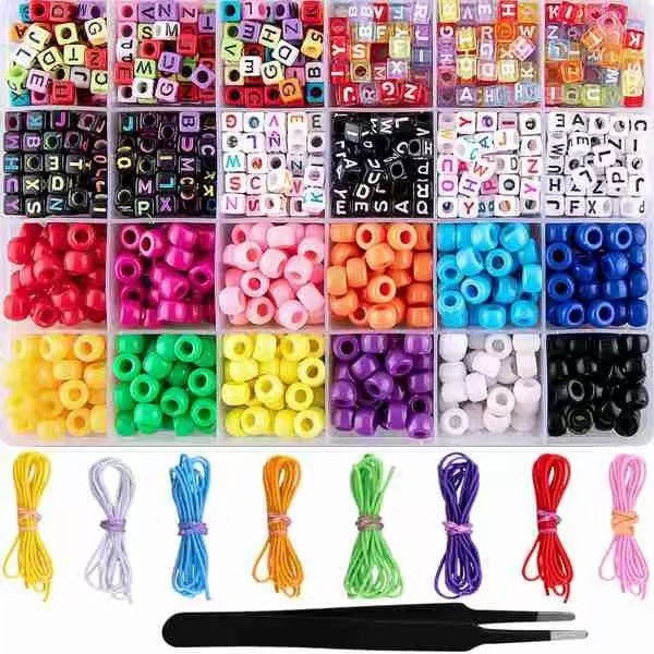 Wholesale DIY puzzle  Beaded 28 Boxed Set of Solid Color Paint Glass Beads DIY Bracelet Necklace Accessories Colorful Small Rice Beads