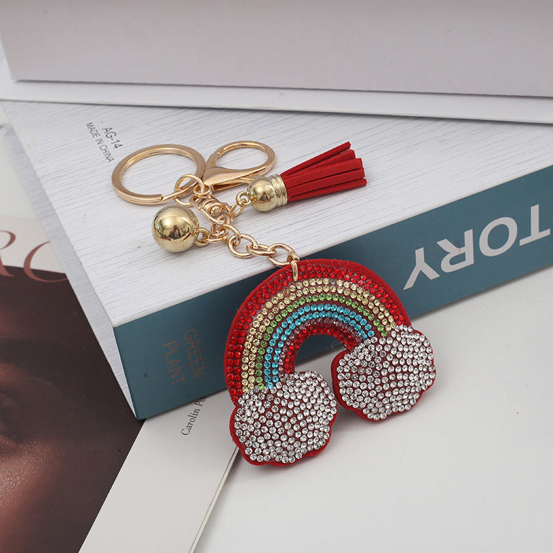 Wholesale Creative Rainbow Hot Diamond Keychain