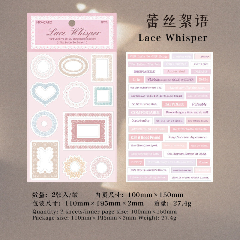 Wholesale Wholesale Momo hard card die-cut waste 3D three-dimensional stickers