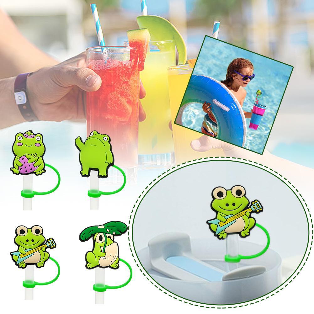 Wholesale  Cute Anime Frog Dust Plug Straw Cap Straw