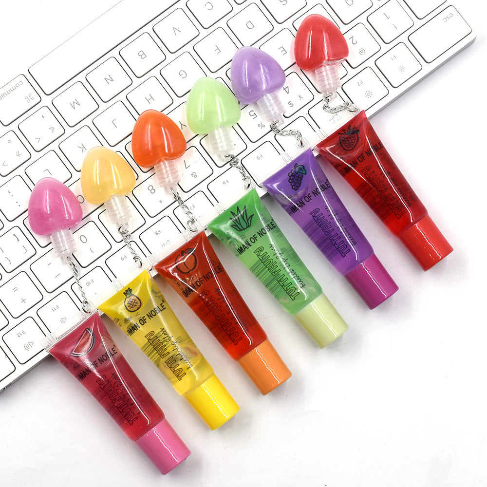 Wholesale 24PCS/PACK Plastic Peach Heart Transparent Colorless Lip Gloss Lip Oil
