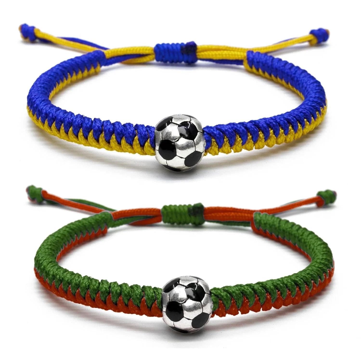 Wholesale Couple Adjustable Wax Rope Football Braided Alloy Bracelet