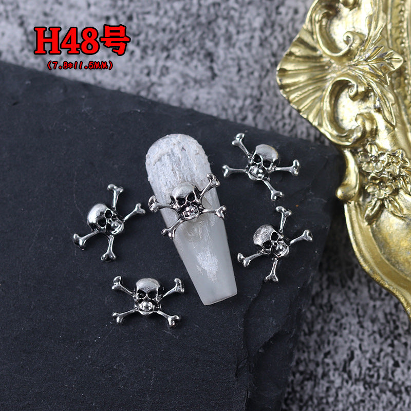 Wholesale Ancient Silver Alloy Angel Skull Nail Art Charms For  Dark Retro Style