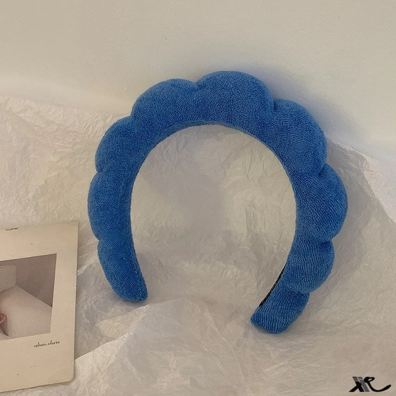 Wholesale terry cloth sponge twist hair band high cranial top color cloud bubble headband