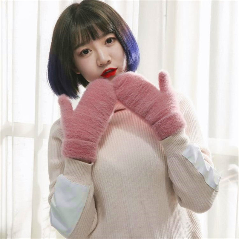 Wholesale Autumn and Winter Double Layer Plus Thickened Cashmere Cycling Gloves