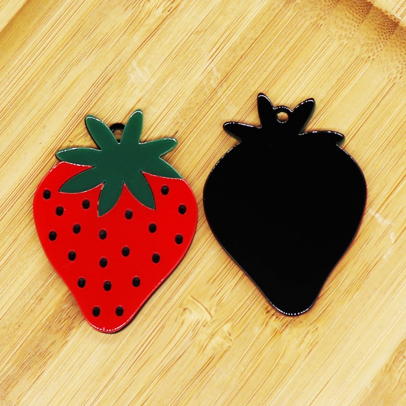 Wholesale 10pcs Acrylic Plate Fruit Earrings Strawberry Large Size Personality Exaggerated Accessories