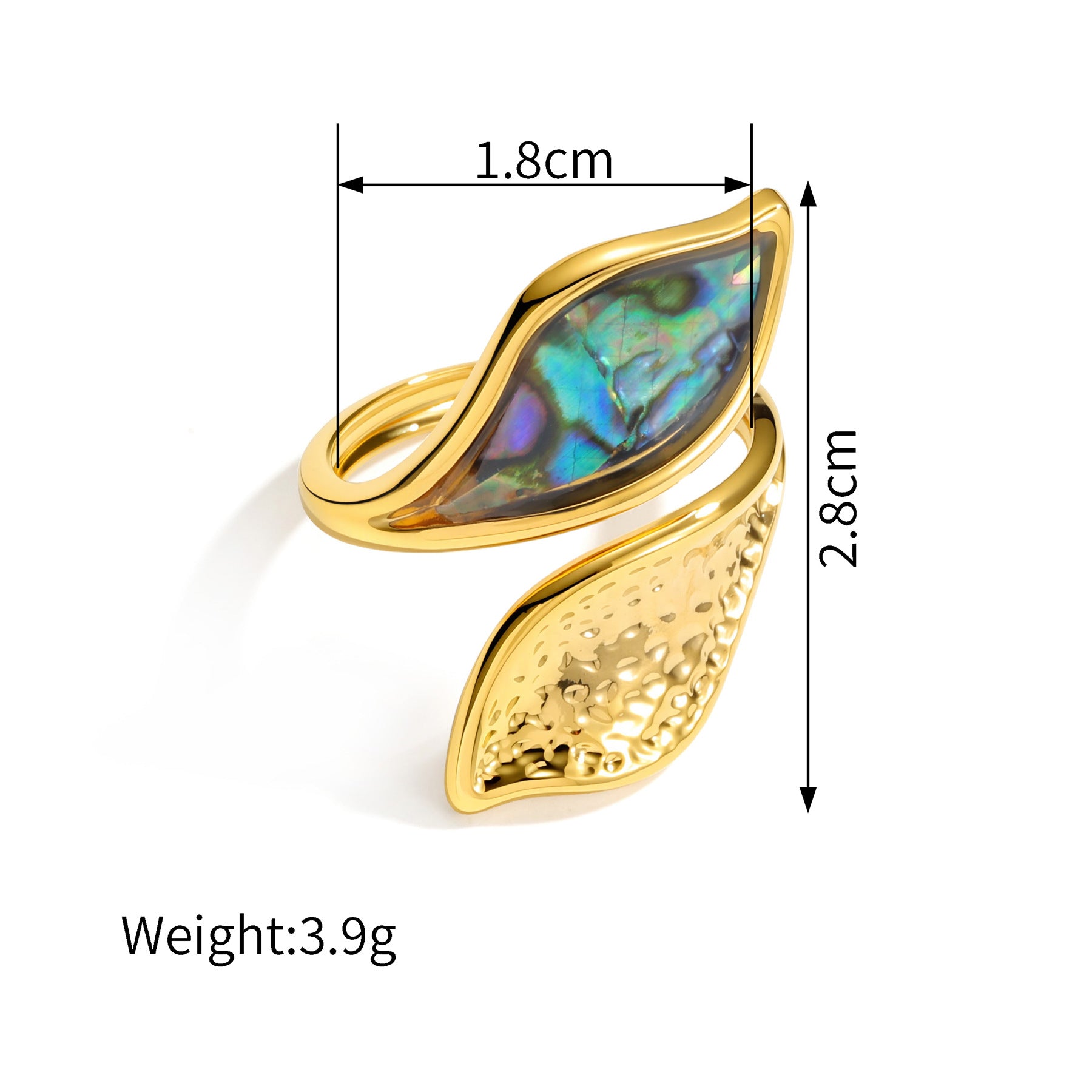 Wholesale French Retro Irregular Geometric Shell Inlay Ring For Women Trendy Stainless Steel Finger Ring Boutique Resale Accessory Gift