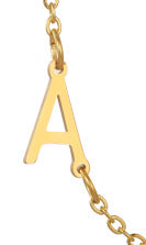 Wholesale 26 Alphabet Gold Up and Down Hole Stainless Steel Necklace