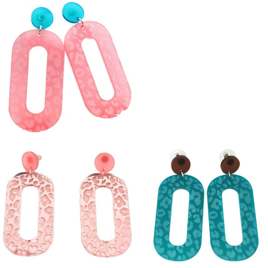Wholesale Metallic trendy acrylic acetate earrings