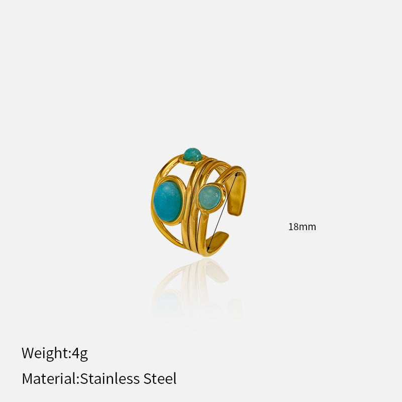 Wholesale Vintage Open Natural Stone Ring