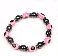 Wholesale Black Magnet Colored Flat Beads Stretch Men's Bracelet