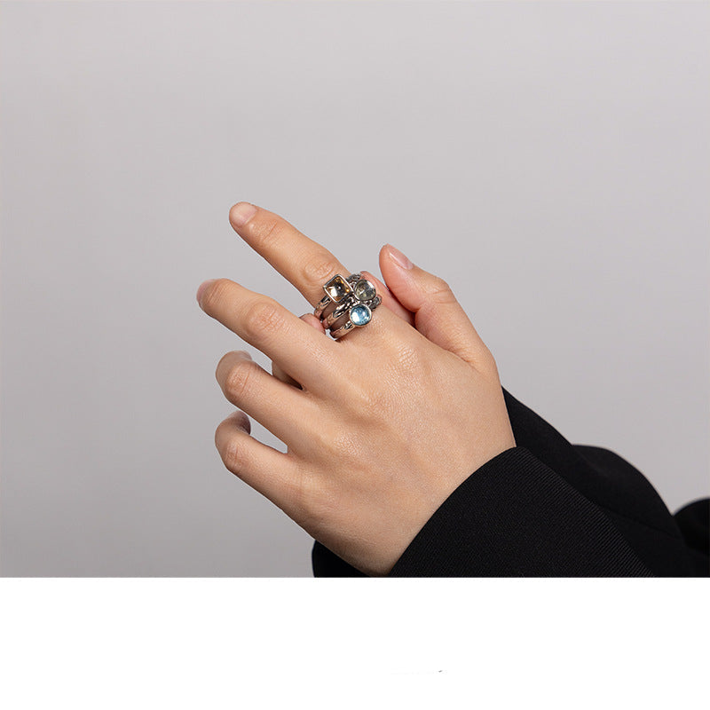 Wholesale urban and elegant handmade oil-dripped brass ring