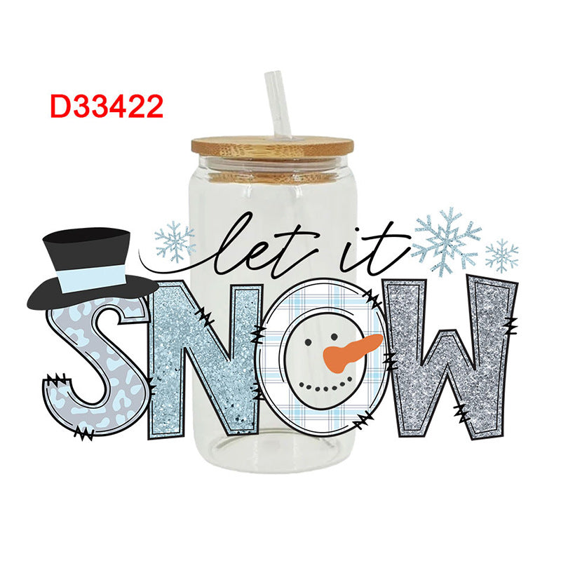 Wholesale Cartoon Christmas Series 16oz Cup UV DTF Wraps