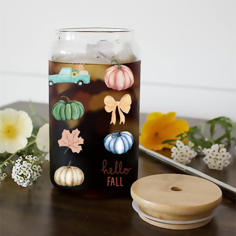 Wholesale  Pumpkin animal harvest  16oz Cup UV DTF Wraps