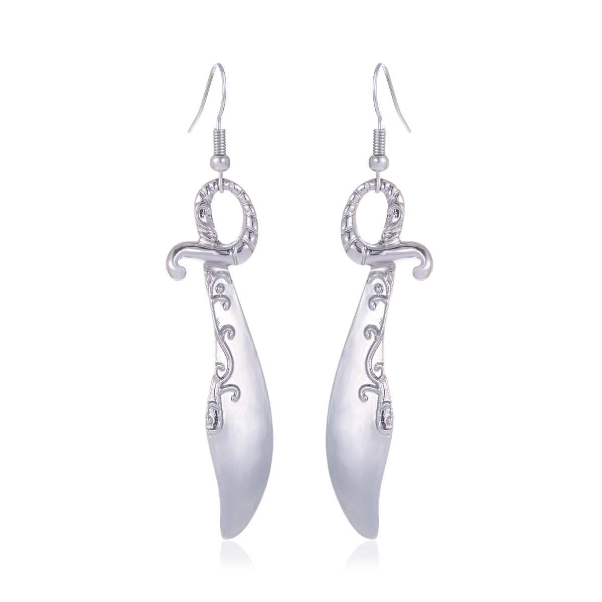 Wholesale Gothic Medieval Sword Earrings Silver Chain Cross Drop Jewelry Accessory Party Style