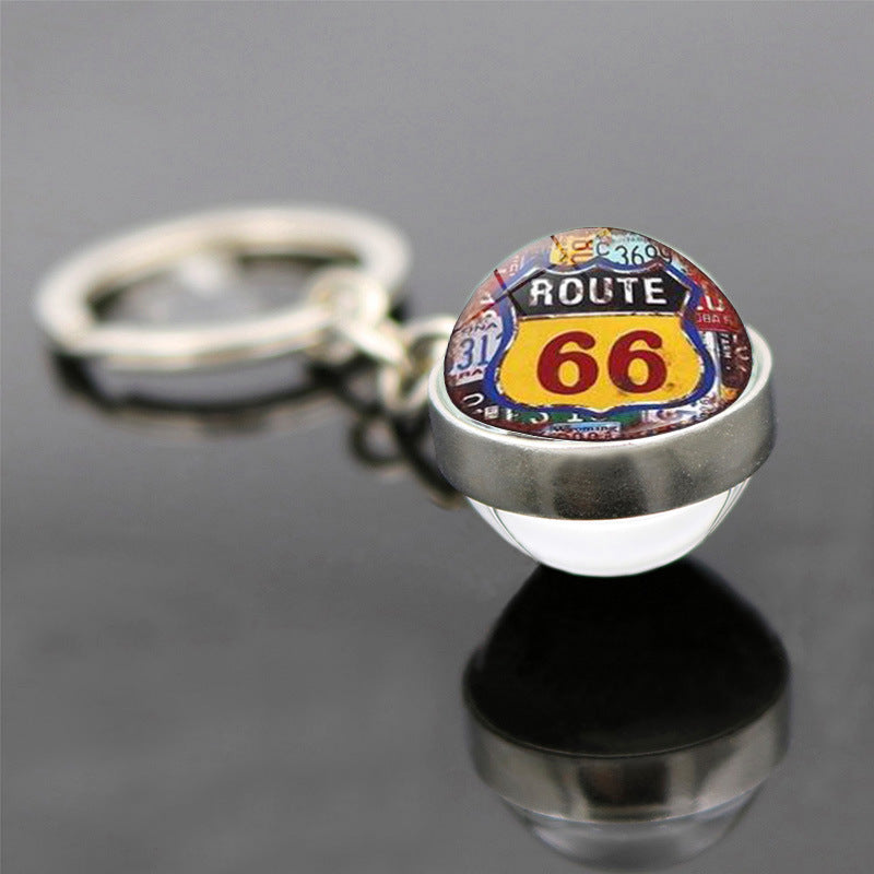 Wholesale US Route 66 Sign Zinc Alloy Keychains