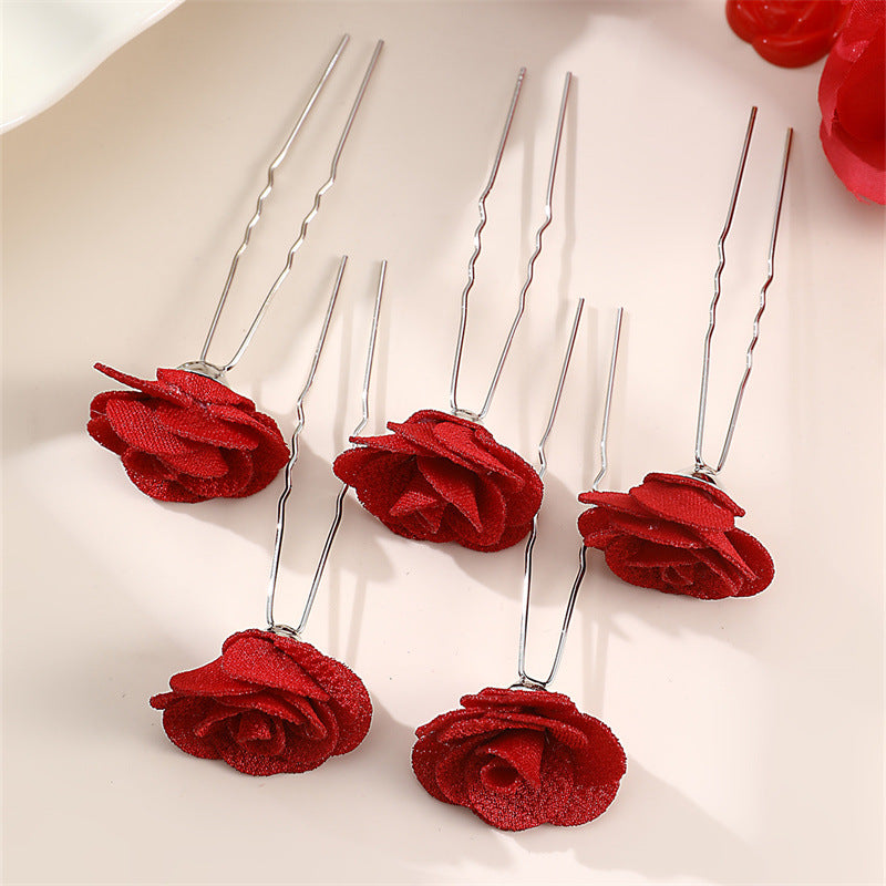 Wholesale red New Year festive hair accessories Bride headdress accessories Valentine's Day hair accessories Head Clip