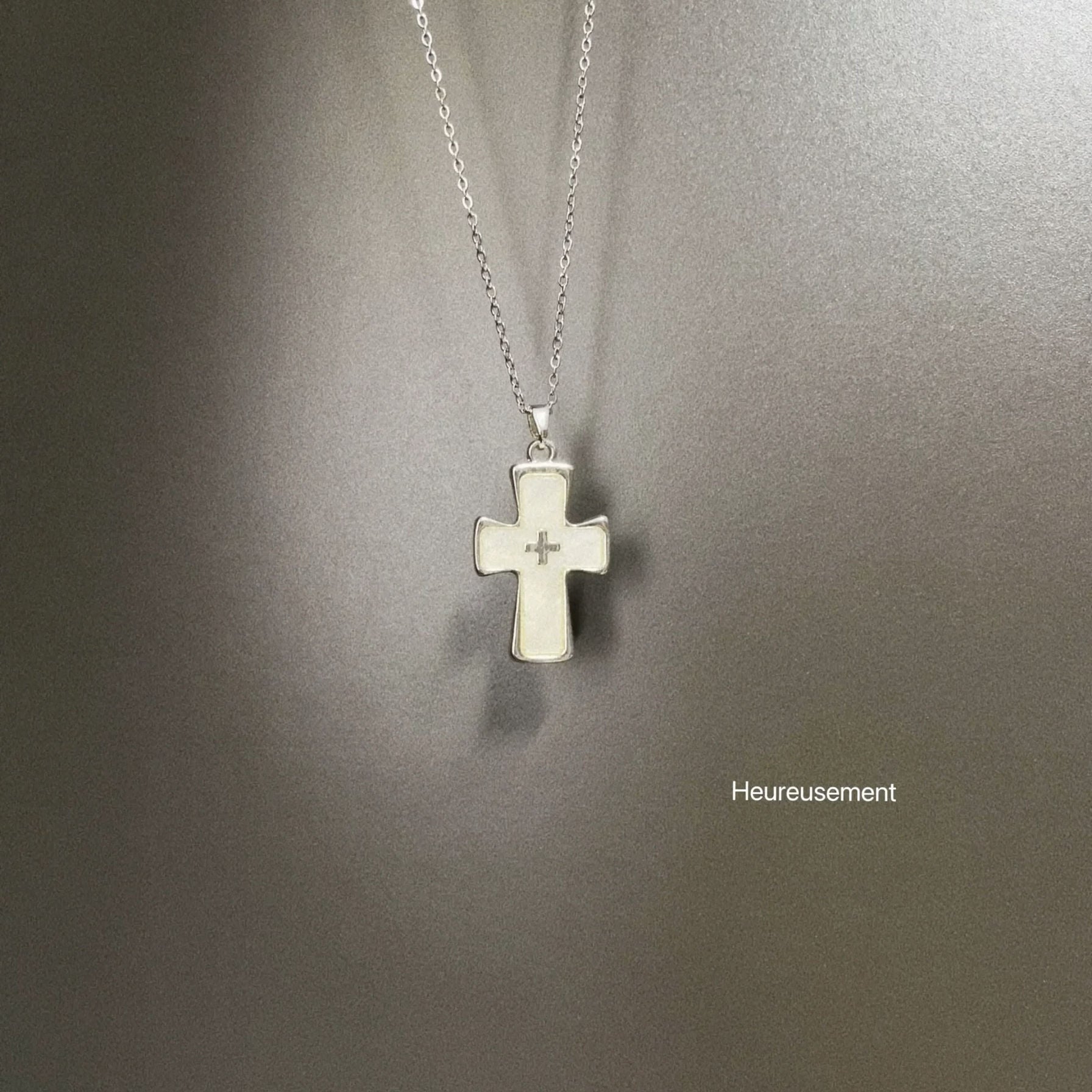 Wholesale Color printed card cross moon cartoon cat necklace