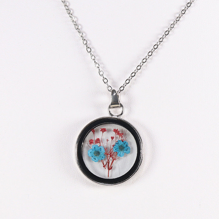 Wholesale 10pcs Four-leaf Clover Daisy Baby's Breath Pendant Necklace