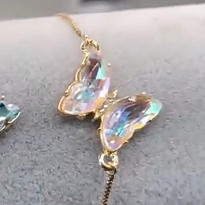 Wholesale Colorful Zircon Butterfly Bracelet Simple Fashion Light Luxury Temperament Bracelet