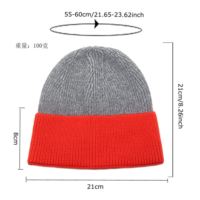 Wholesale 2023 Autumn and Winter New Color Matching Cold and Warm Knitted Acrylic Wool Hat