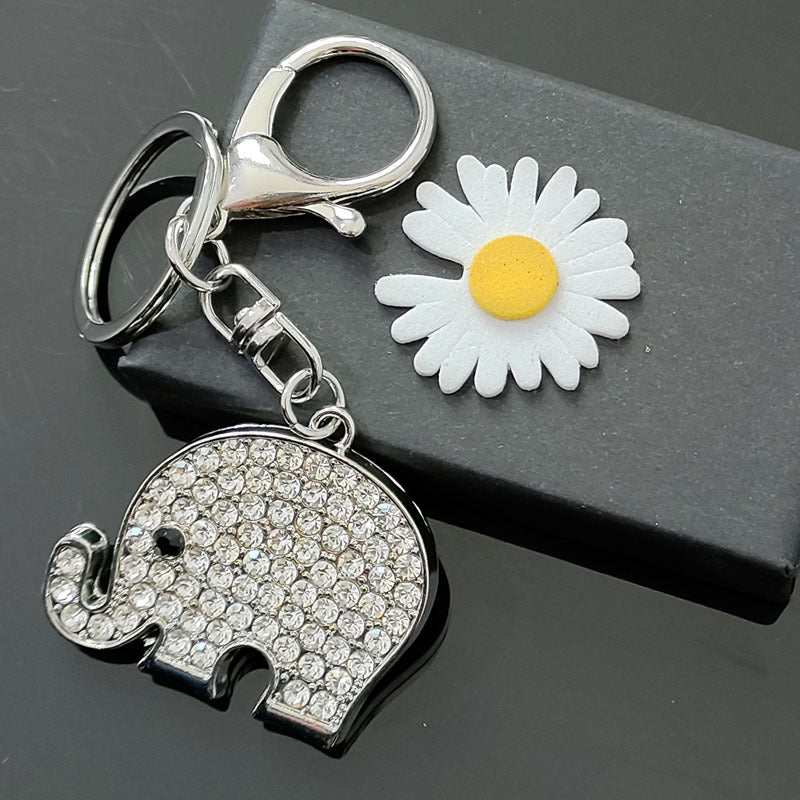 Wholesale Diamond Elephant Zinc Alloy Keychain