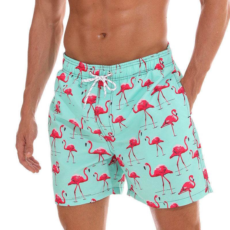 Venta al por mayor de impresión 3D Flamingo Fruit Series Polyester Swimwear Shorts