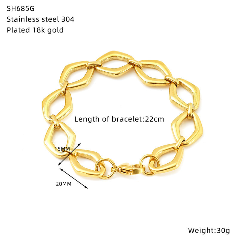 Wholesale fashion stainless steel hip-hop bracelet  unisex jewelry