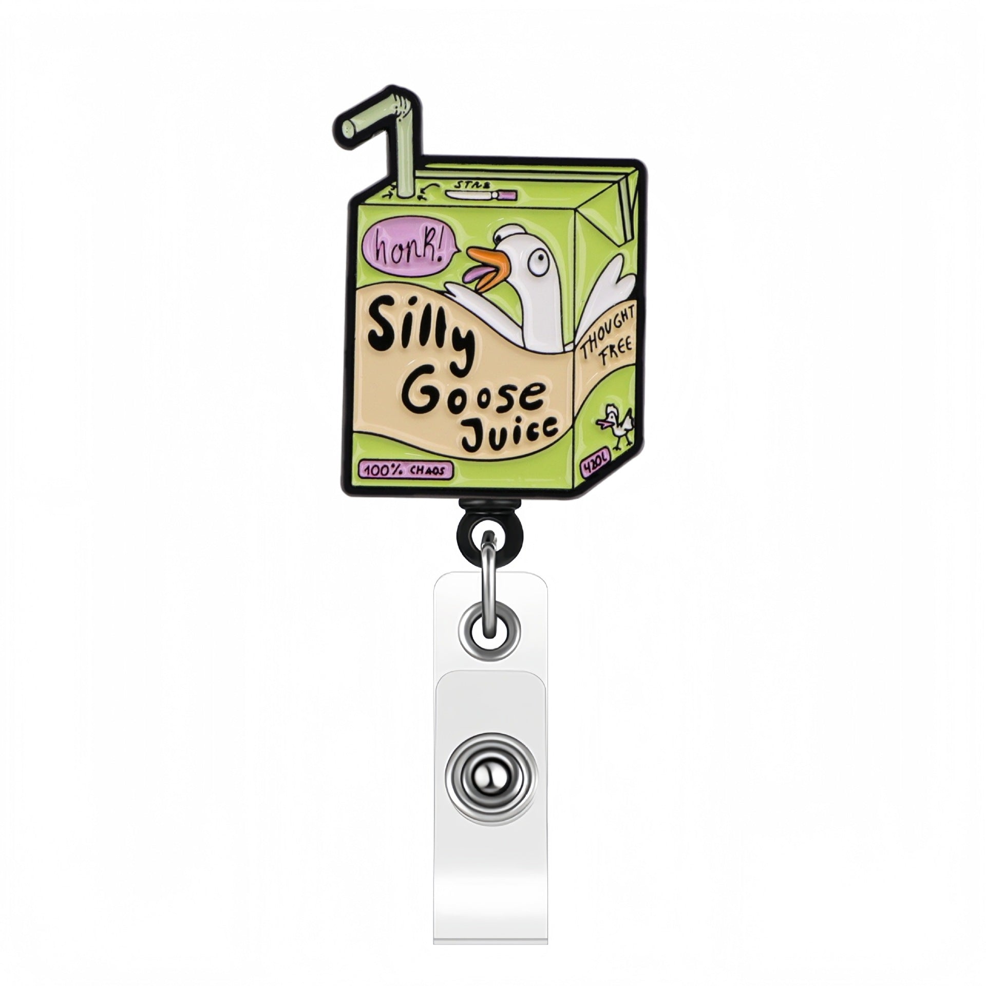 Wholesale 10pcs  Cute goose black rotating alligator clip retractable easy to pull keychain